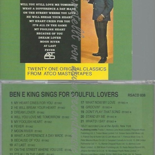 CD--BEN E. KING--SINGS FOR SOULFUL LOVERS