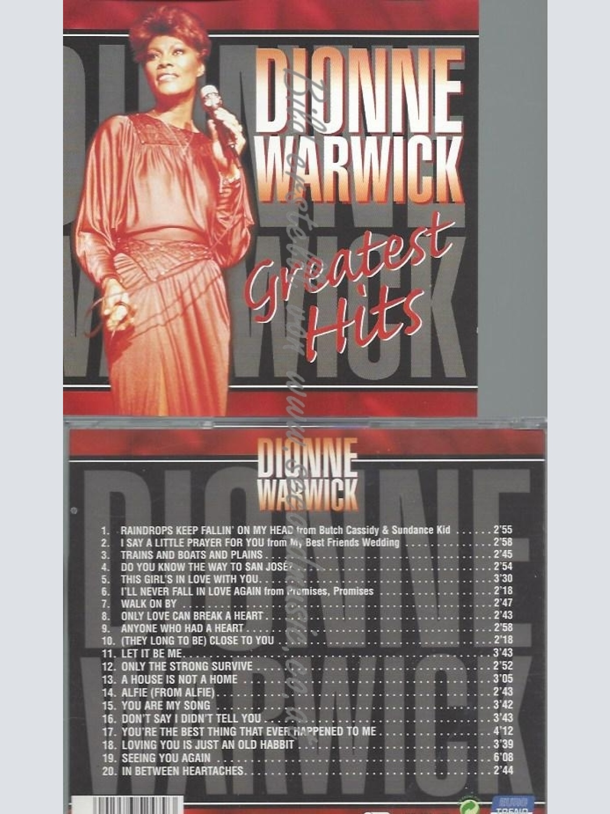 CD--DIONNE WARWICK--GREATEST HITS -20 TRACKS, EUROTREND LABEL-