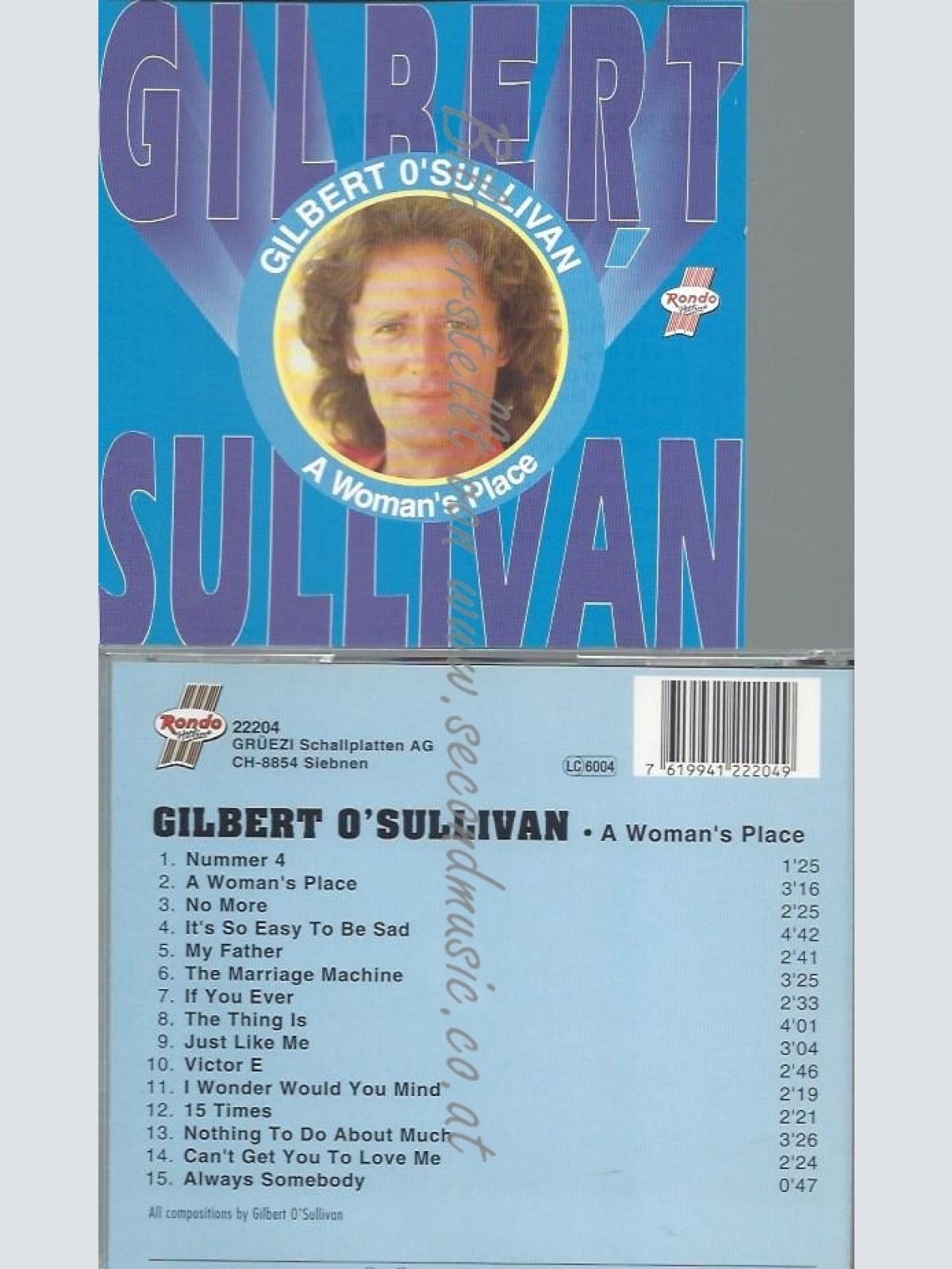 CD--GILBERT O'SULLIVAN--A WOMAN'S PLACEIMPORT
