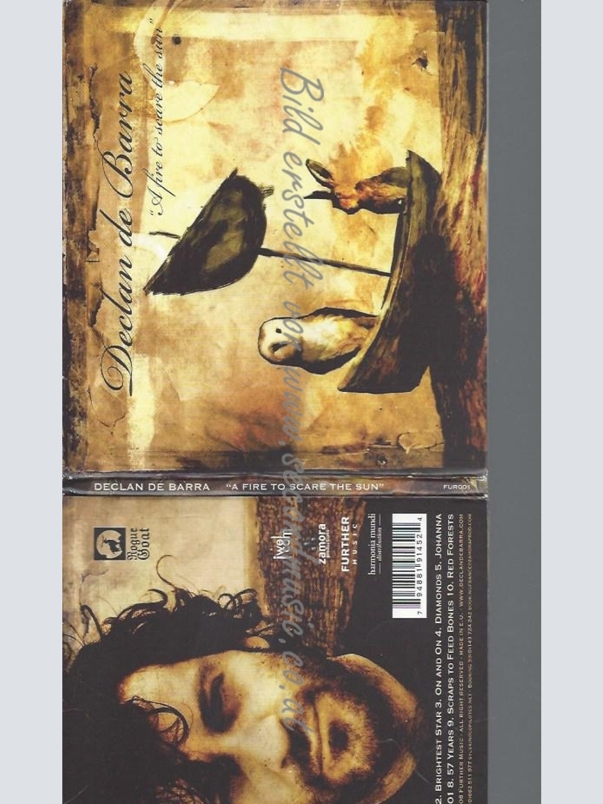 CD--DECLAN DE BARRA--A FIRE TO SCARE THE SUN | IMPORT