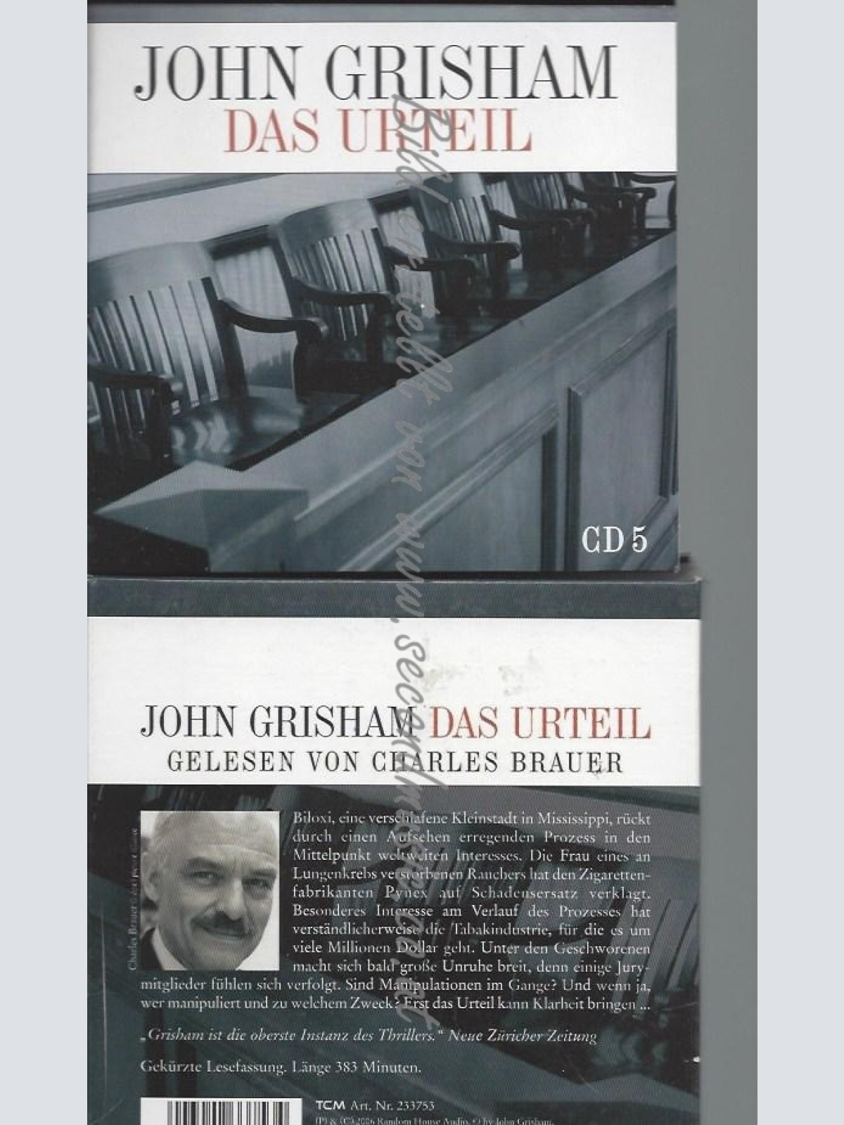 CD--CHARLES BRAUER/ JOHN GRISHAM--DAS URTEIL - GELESEN