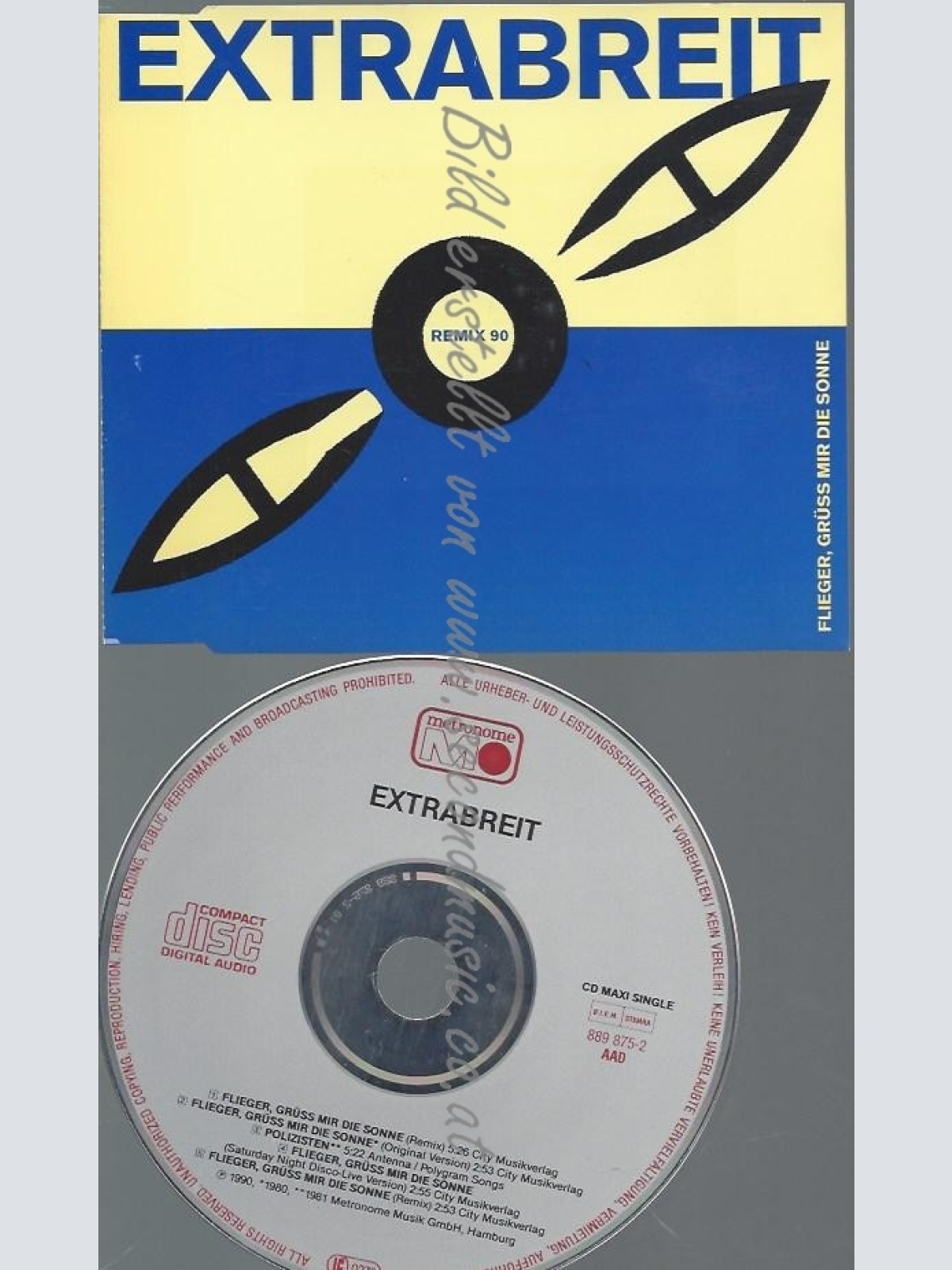 CD--EXTRABREIT--FLIEGER, GRÜSS MIR DIE SONNE -REMIX '90, INCL. ORIG.- | SINGLE