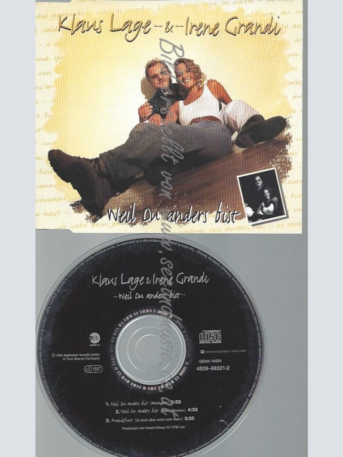CD--KLAUS LAGE--WEIL DU ANDERS BIST -& IRENE GRANDI-SINGLE