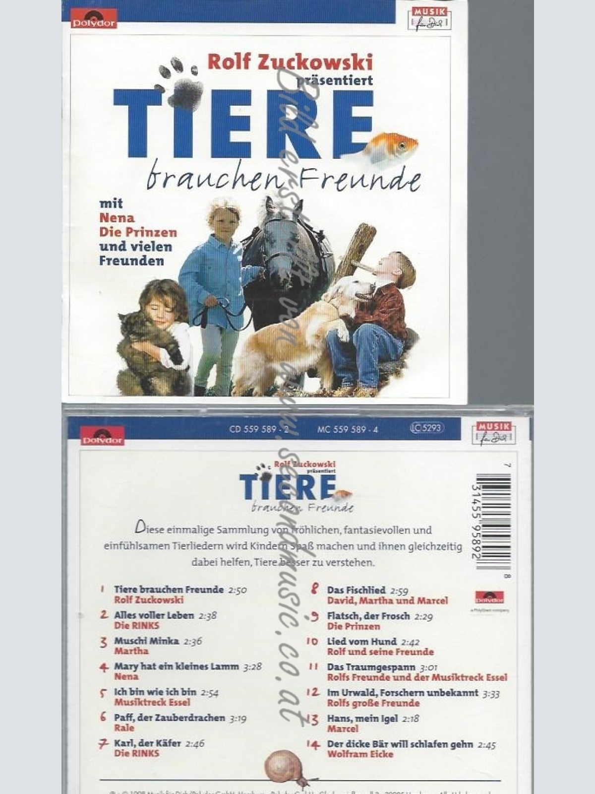 CD--ROLF ZUCKOWSKI--TIERE BRAUCHEN FREUNDE