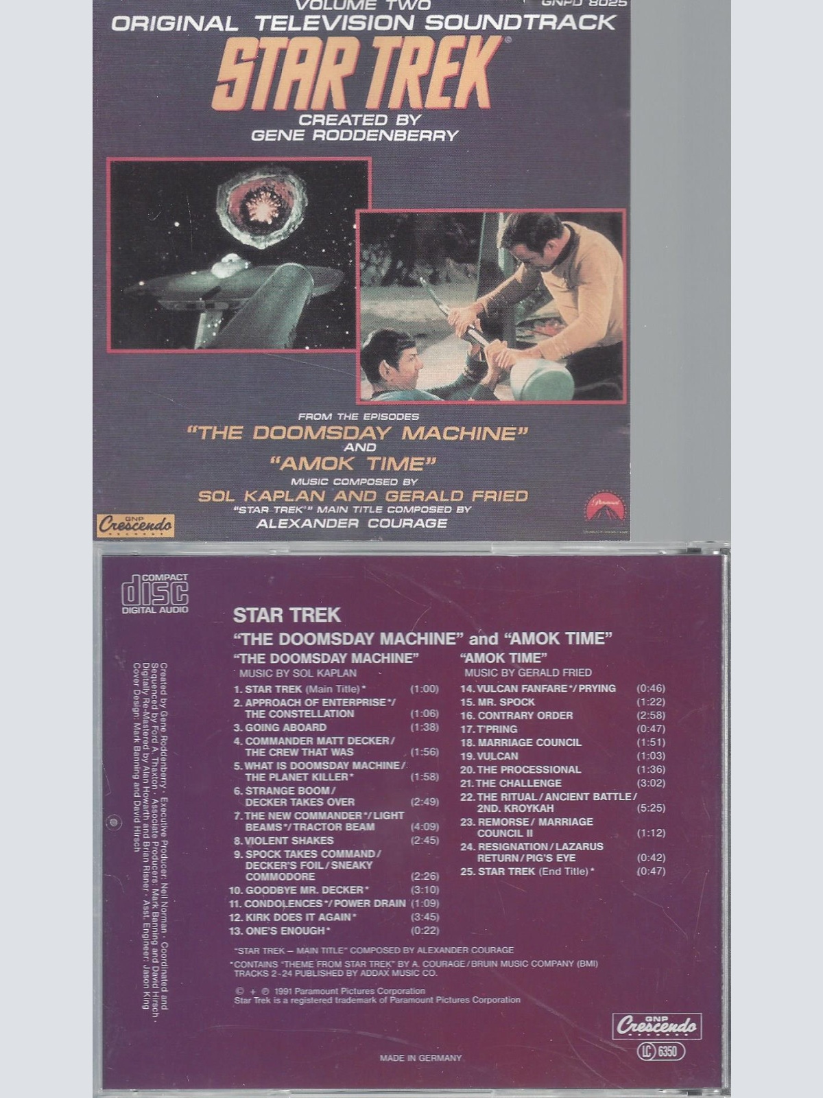 CD--GENE RODDENBERRY--STAR TREK--TV SOUNDTRACK