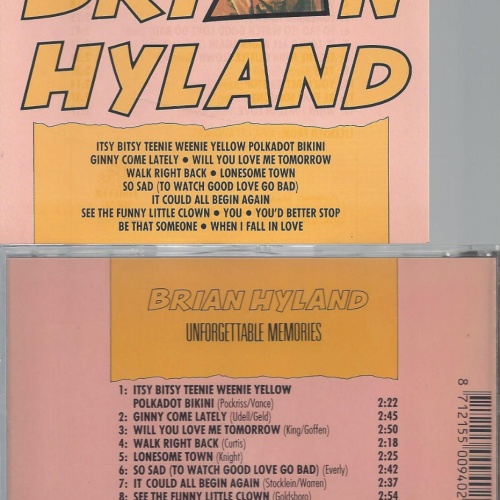 CD--BRIAN HYLAND--UNFORGETTABLE MEMORIES