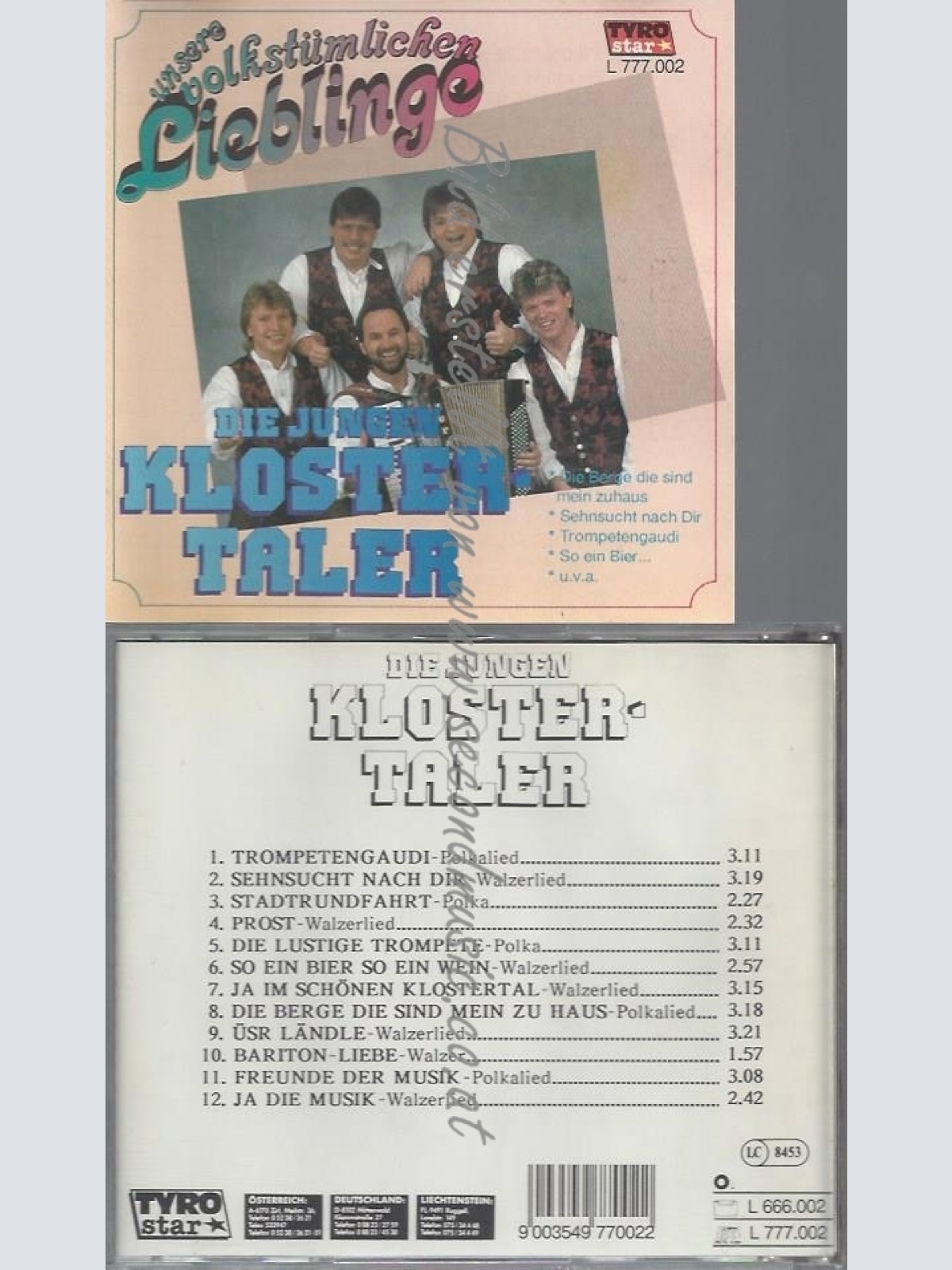 CD--JUNGEN KLOSTERTALER,DIE--UNSERE VOLKSTÜMLICHEN LIEBLINGE