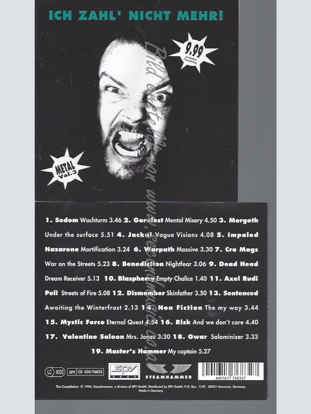 CD--VARIOUS--ICH ZAHL' NICHT MEHR "HEAVY 3"-SODOM-AXEL RUDI PELL--DEAD HEAD