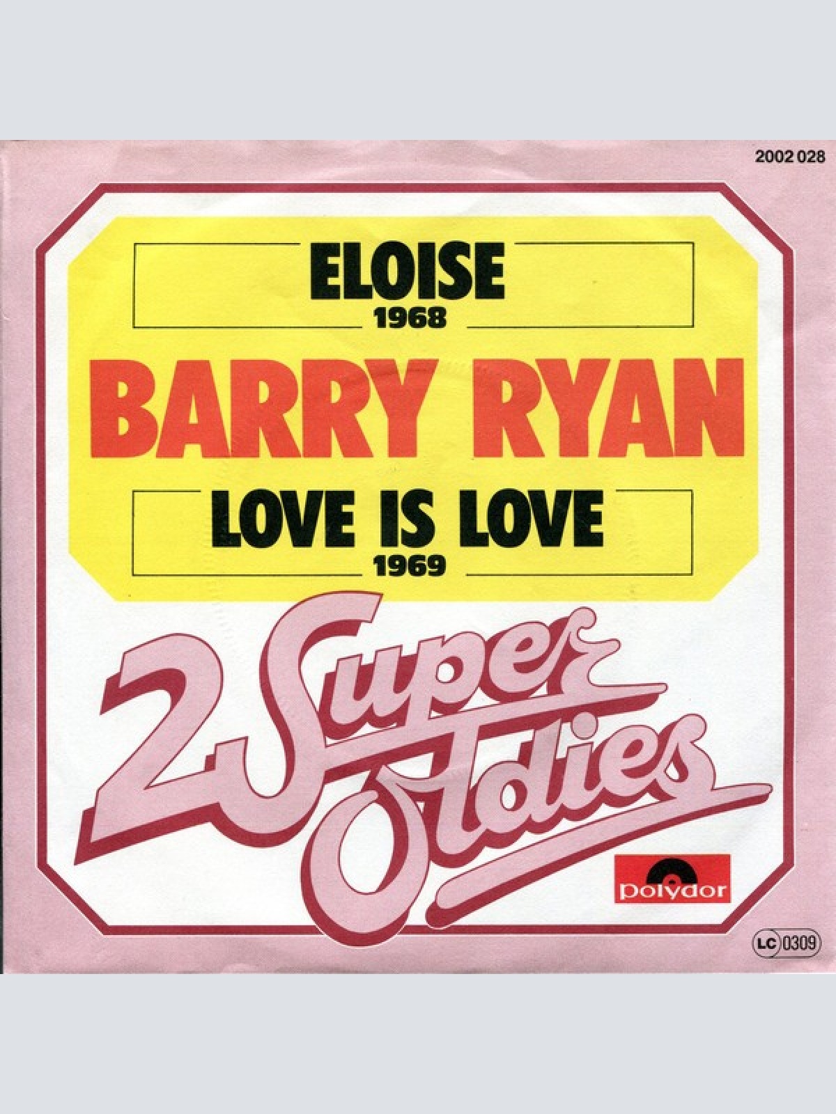 7", Single Barry Ryan - Eloise / Love Is Love