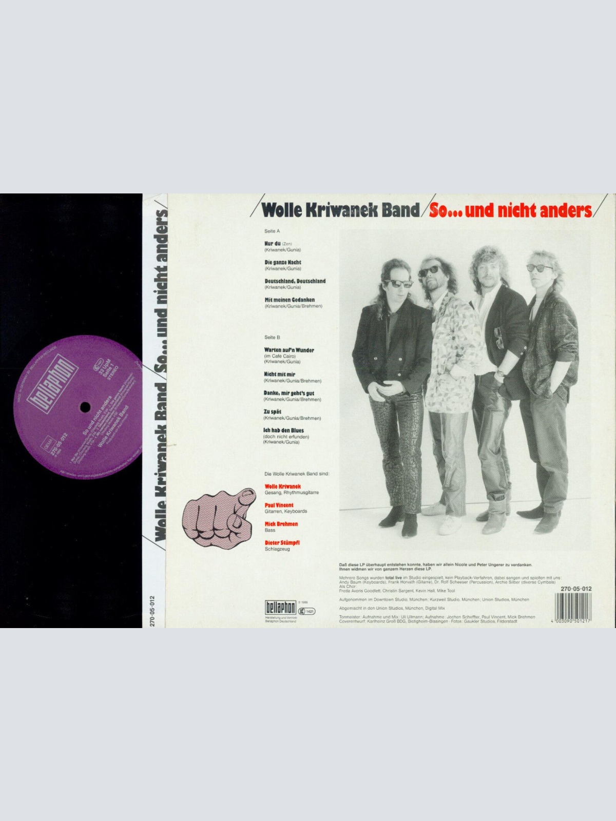 LP--  Wolle Kriwanek Band  So... und nicht anders // BELLAPHON 27005012 GERMAN