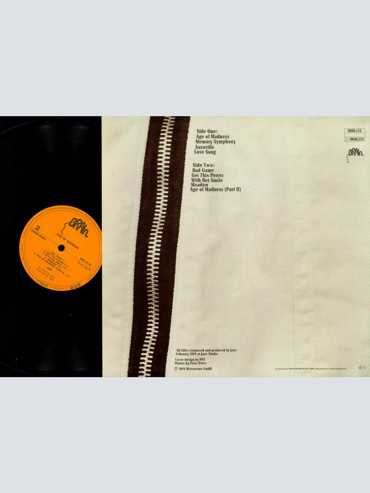 LP-- Jane  Age Of Madness //FOC // BRAIN  BRM 60124