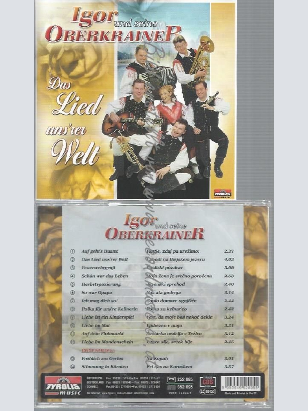 CD--IGOR UND SEINE OBERKRAINER--DAS LIED UNSRER WELT