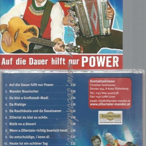 CD--ZILLERTALER MANDER--AUF DIE DAUER HILFT NUR POWER