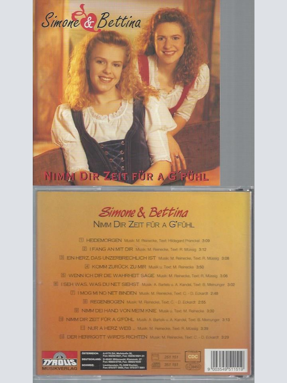 CD--SIMONE & BETTINA NIMM DIR ZEIT FÜR A G'FÜHL