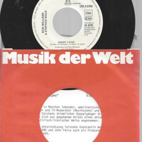 7"-RON WILLIAMS & STEPHAN WALD UNDER 4 EYES + INFO SHEET