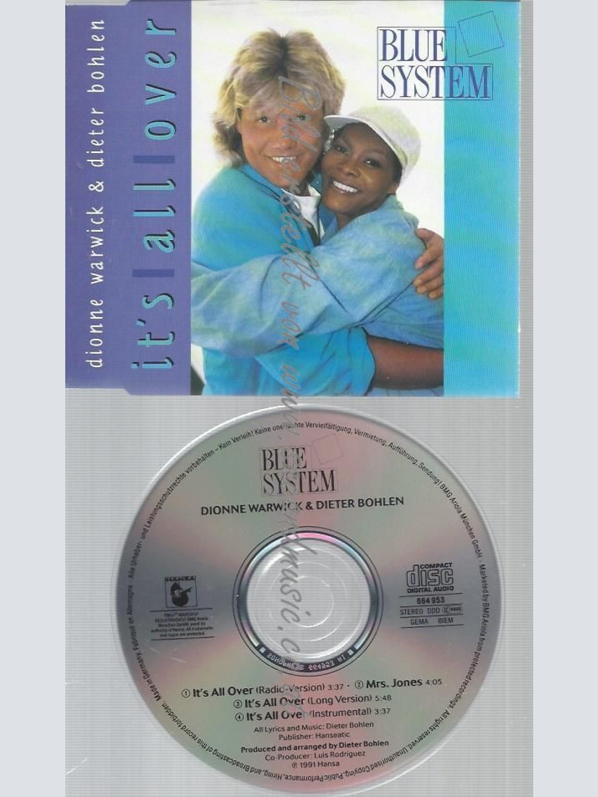 CD--BLUE SYSTEM UND DIONNE WARWICK--IT'S ALL OVER [MAXI-CD]