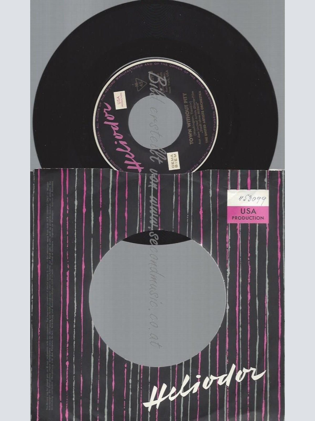 7"  Gene Pitney / The United Artists Orchestra  Town Without Pity