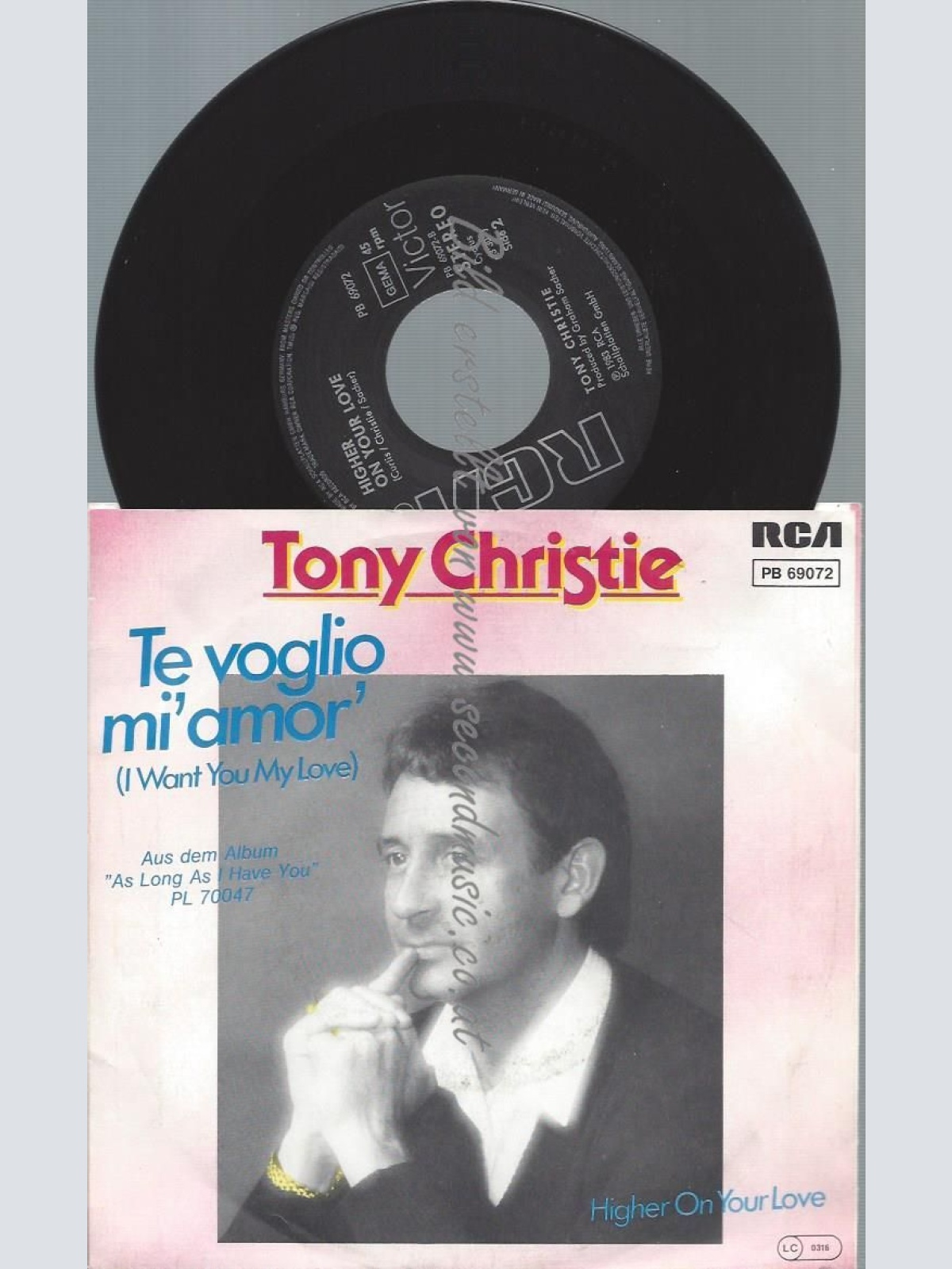 7"  Tony Christie  Te Voglio Mi' Amor'