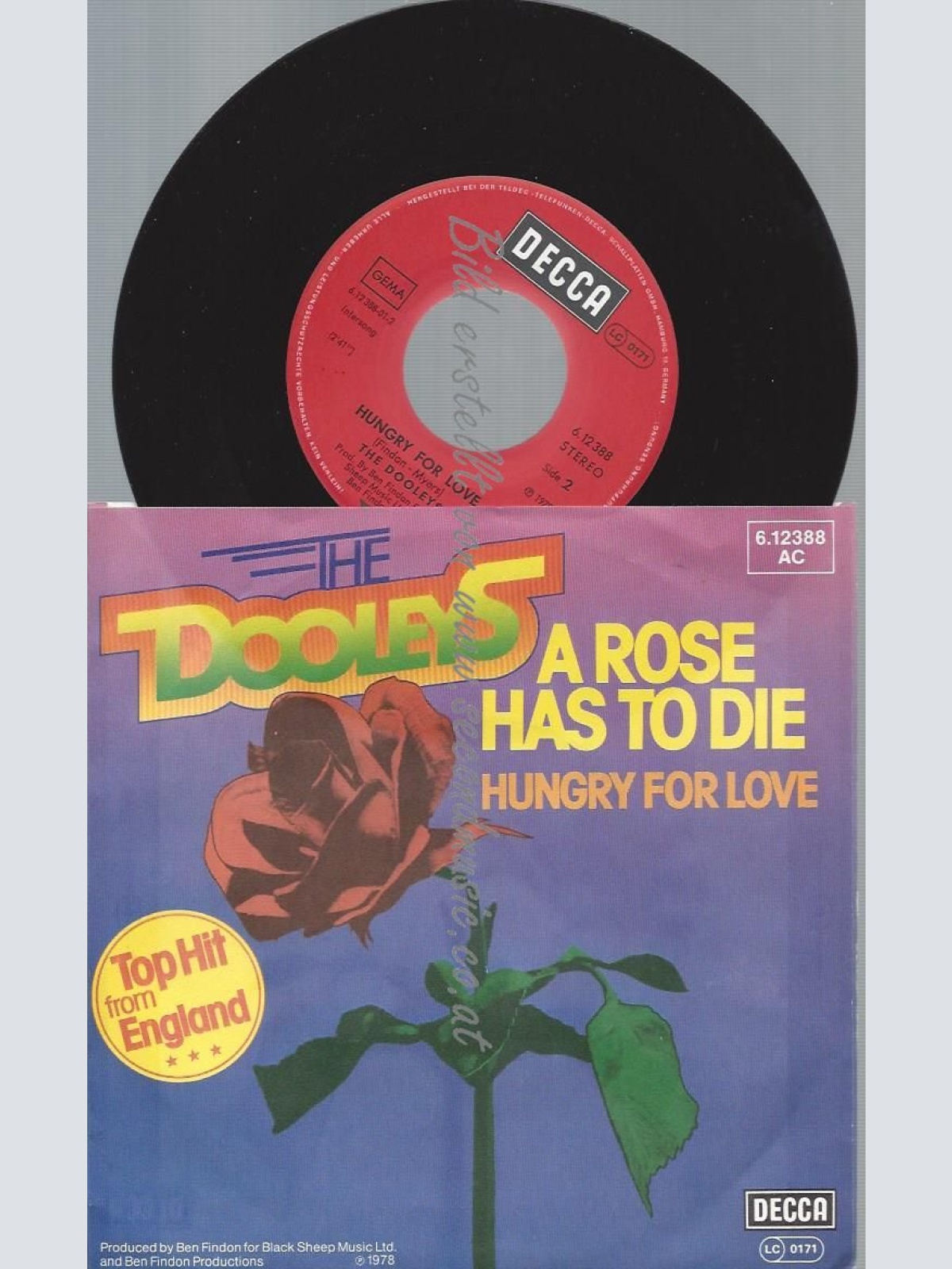 7"   The Dooleys  A Rose Has To Die