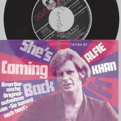 7"  Alfie Khan  She's Comin' Back
