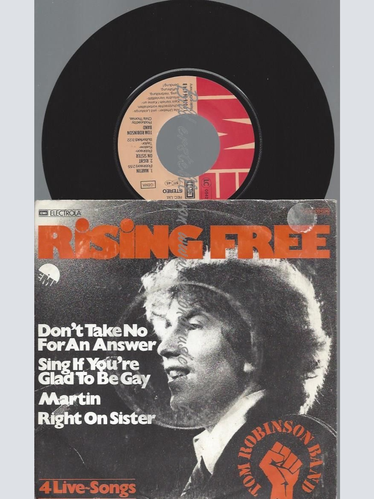 7"  Tom Robinson Band – Rising Free