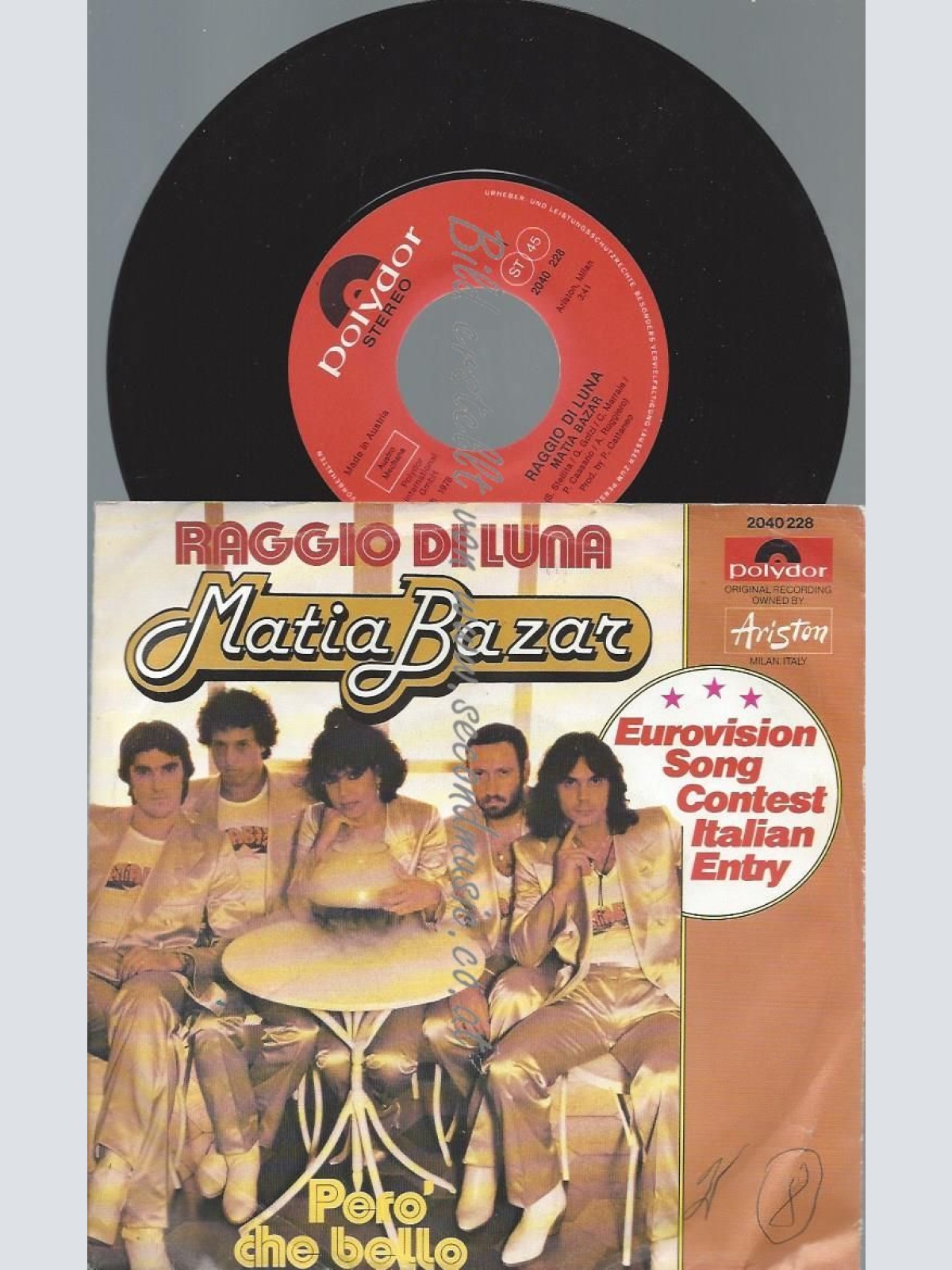 7"    Matia Bazar  Raggio Di Luna  //AT