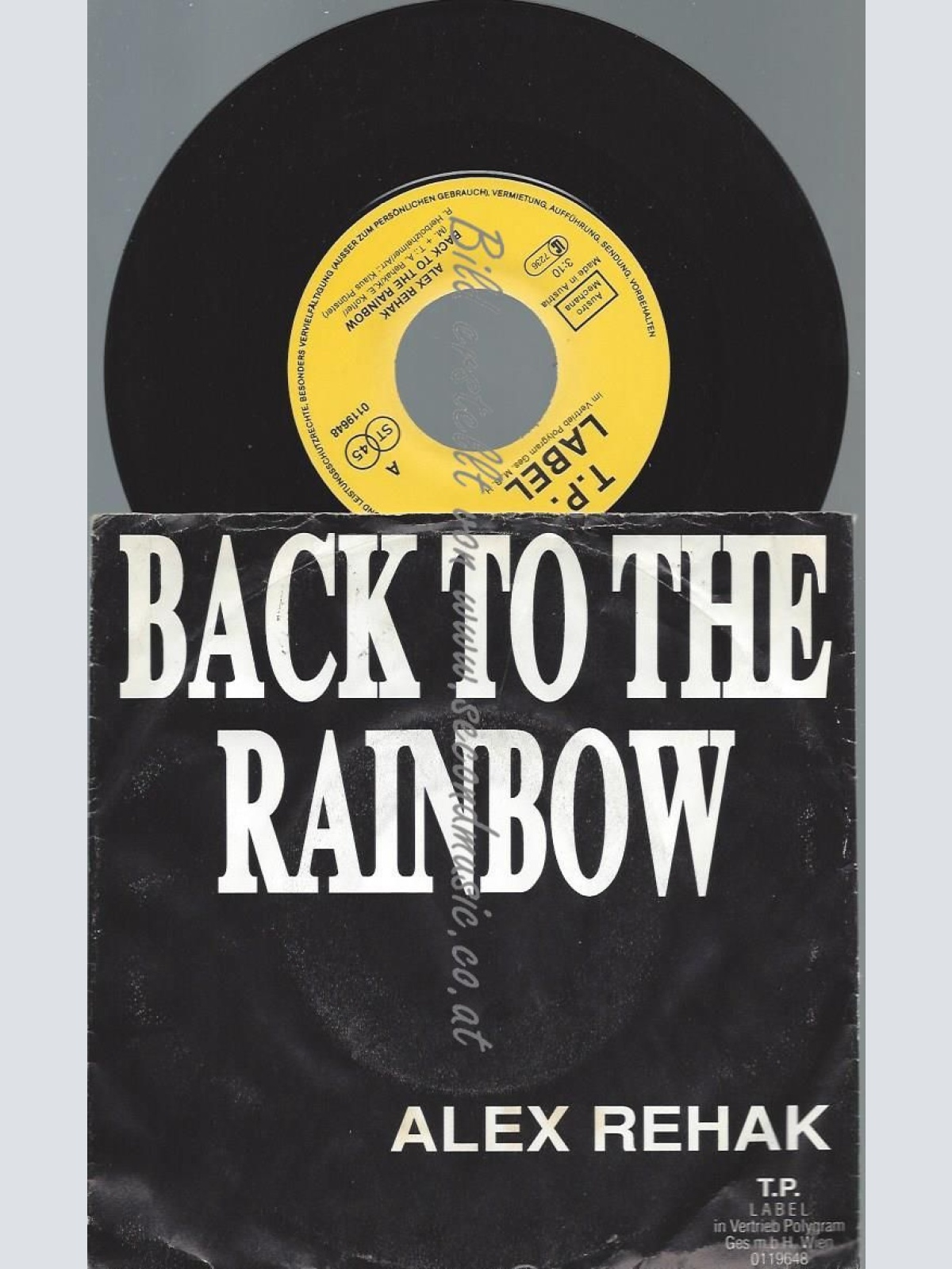 7"  ALEX REHAK  BACK TO THE RAINBOW