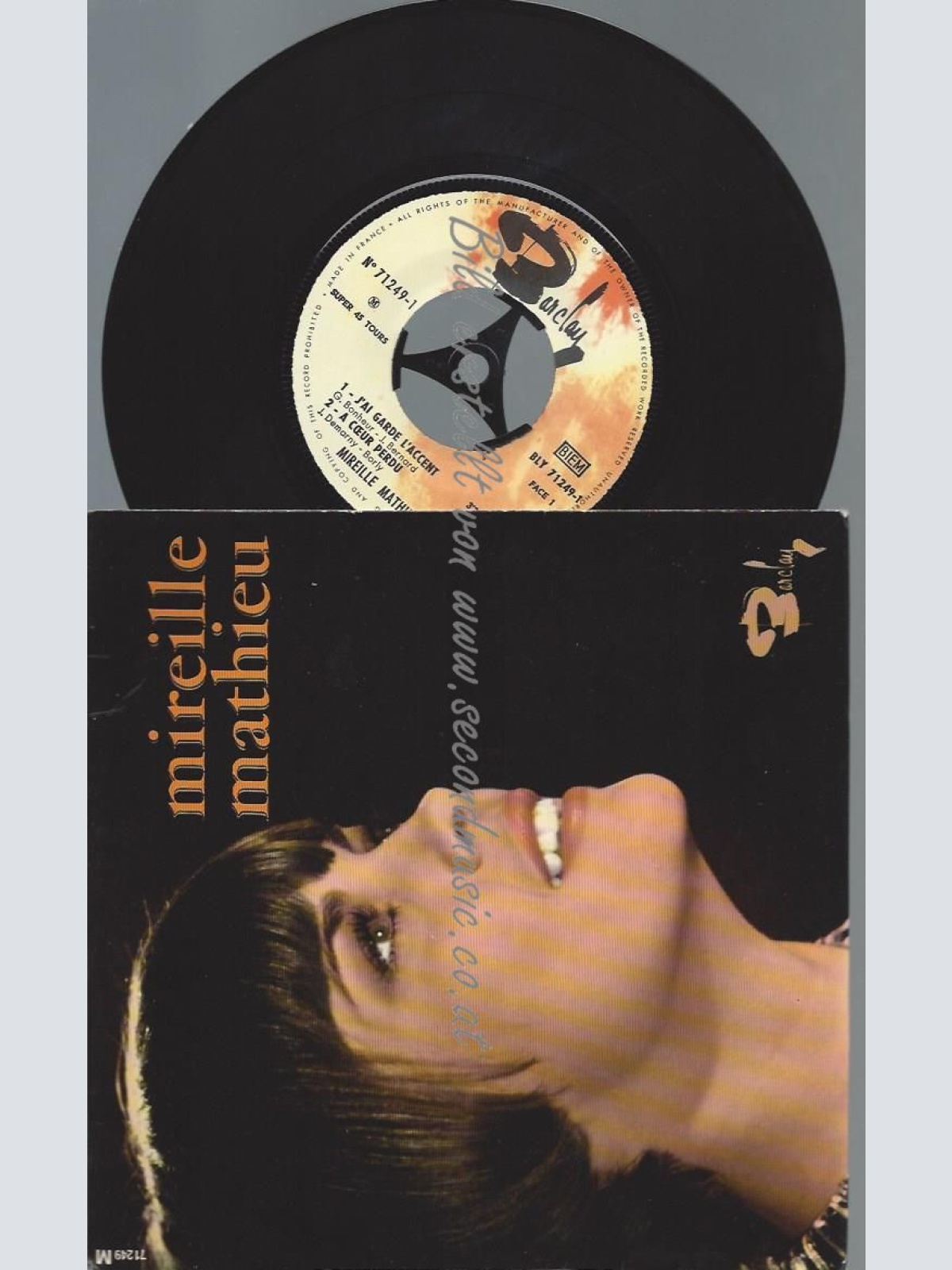 7"  Mireille Mathieu – J'Ai Gardé L'Accent