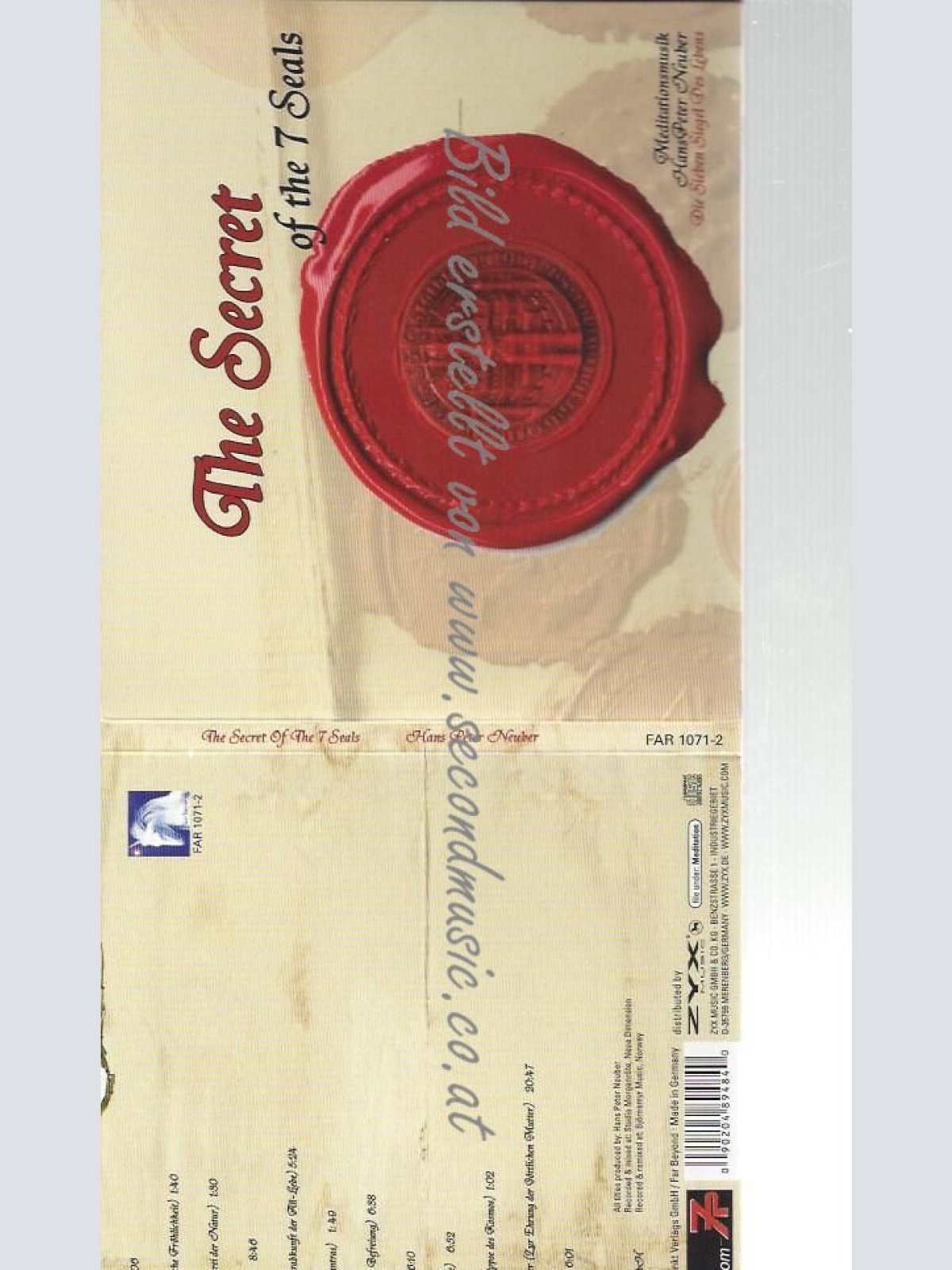 CD--HANS PETER NEUBER--    THE SECRET OF THE  7 SEALS