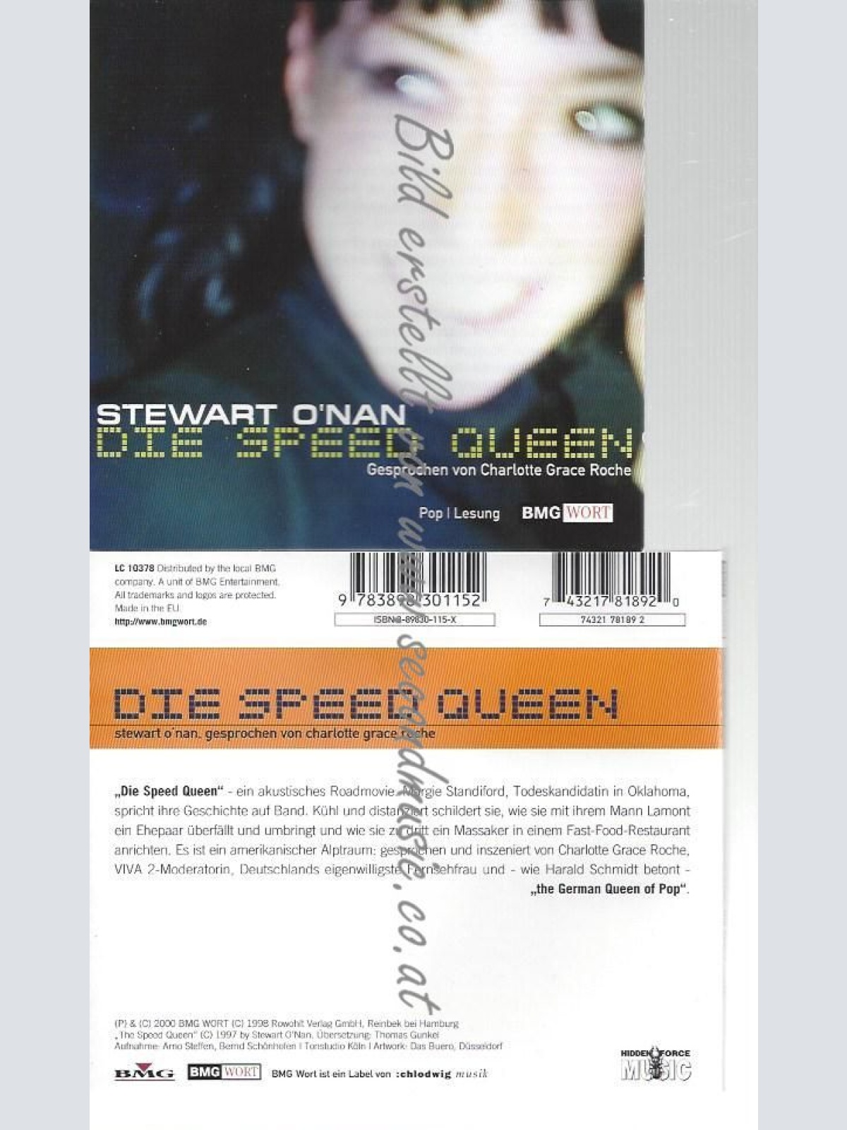 CD--STEWART O'NAN UND CHARLOTTE G ROCHE--    DIE SPEED QUEEN