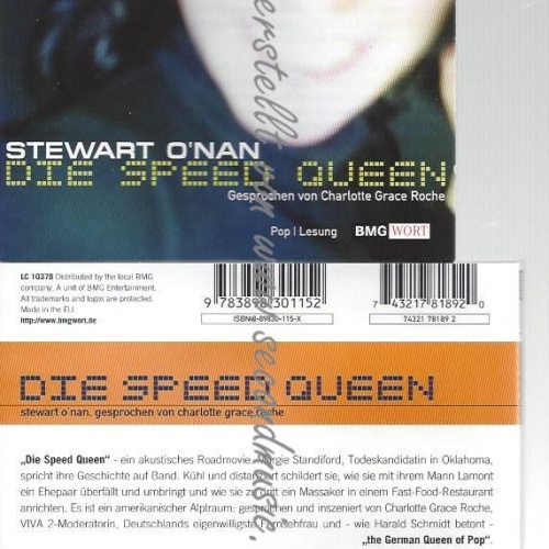 CD--STEWART O'NAN UND CHARLOTTE G ROCHE--    DIE SPEED QUEEN
