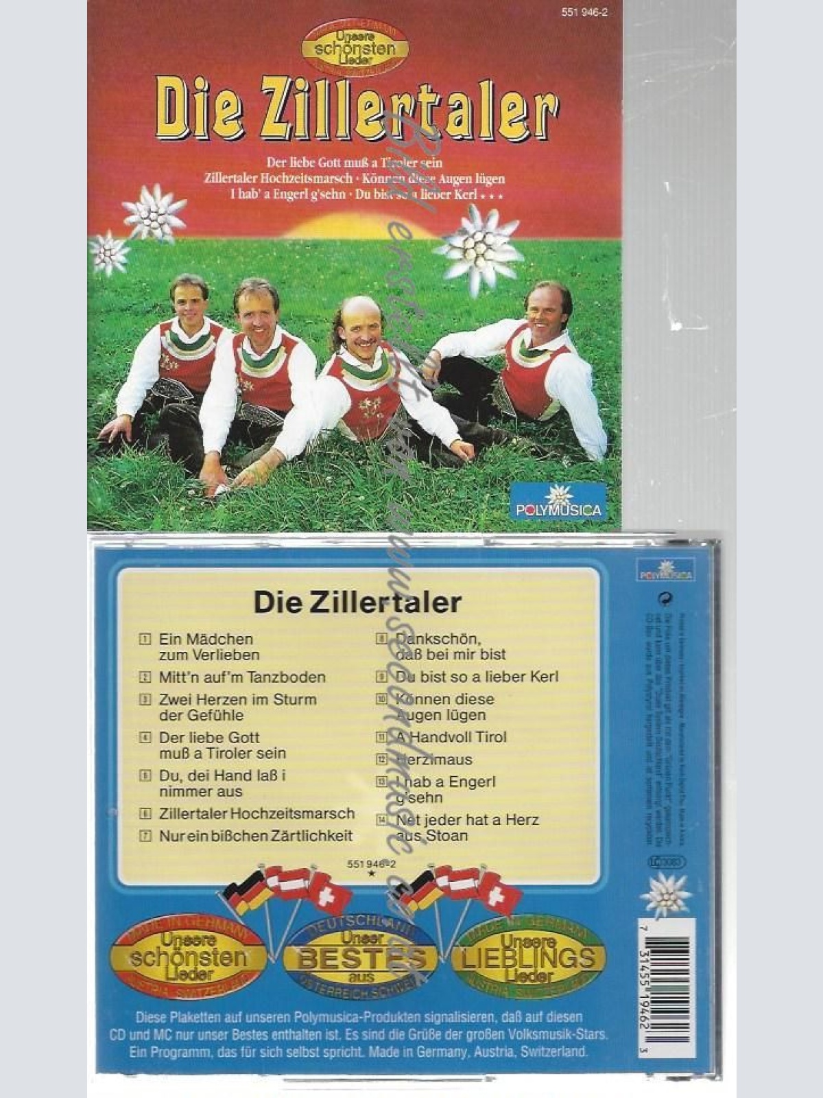 CD--DIE ZILLERTALER--    UNSERE SCHÖNSTEN LIEDER-DIE