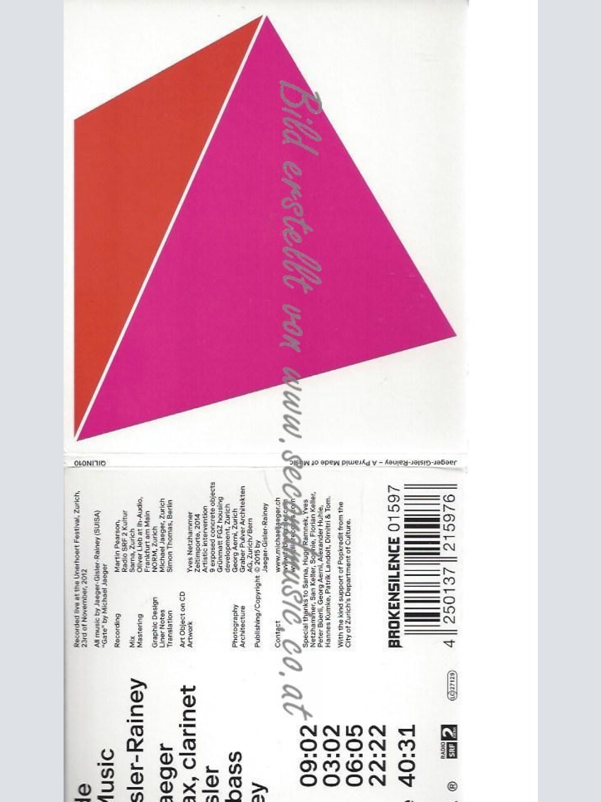 CD--JAEGER-GISLER-RAINEY--    A PYRAMID MADE OF MUSIC