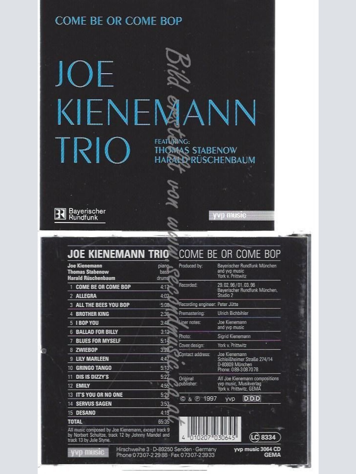CD--JOE KIENEMANN TRIO--    COME BE OR COME BOP