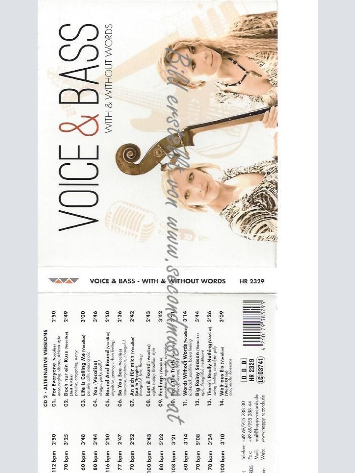 CD--VOICE & BASS--    WITH & WITHOUT WORDS