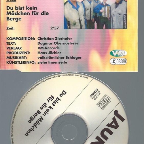 CD--DIE JAUNTALER DU BIST KEIN MÄDCHEN FÜR DIE BERGE