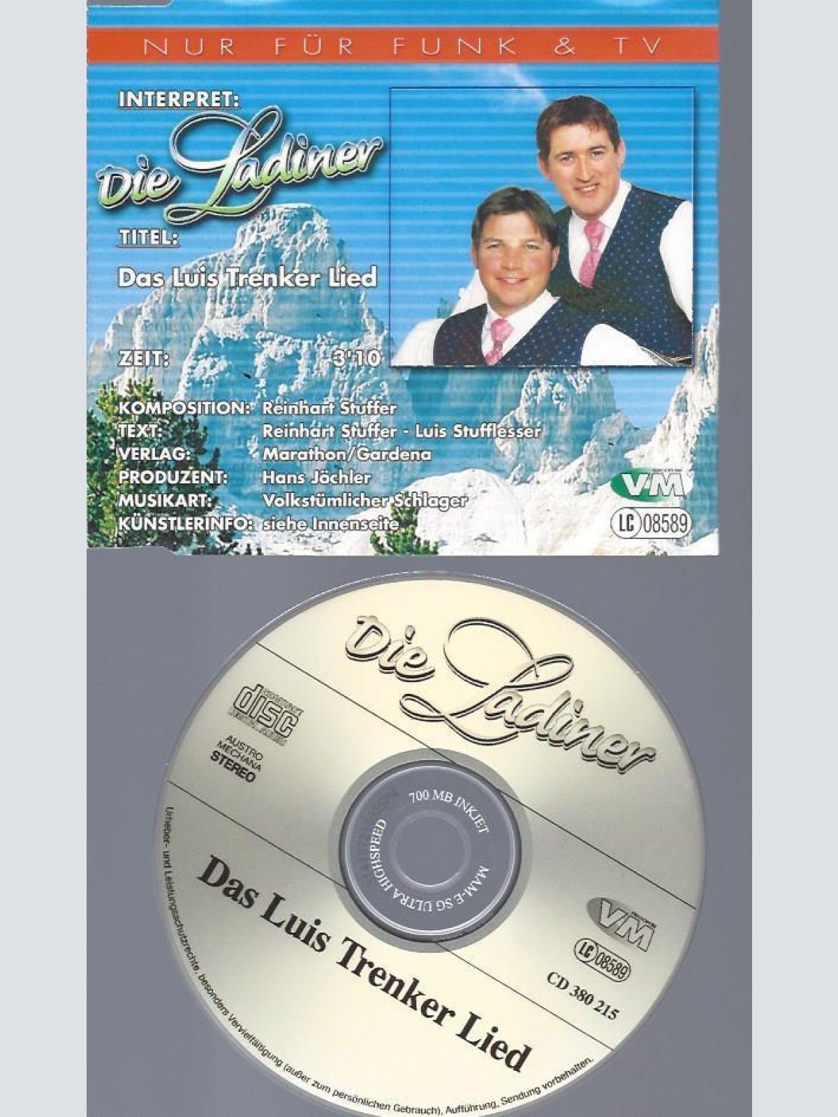 CD--DIE LADINER DAS LUIS TRENKER LIED // PROMO