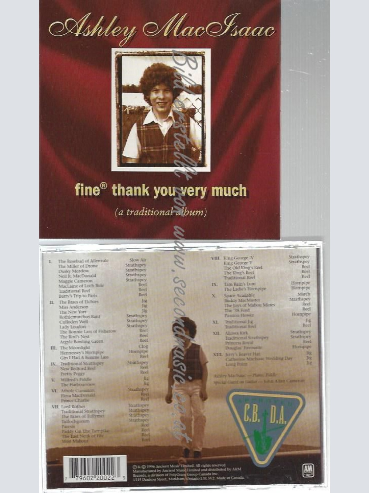 CD--ASHLEY MACISAAC--    FINE, THANK YOU VERY MUCH