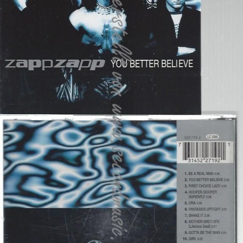 CD--ZAPP ZAPP--    YOU BETTER BELIEVE