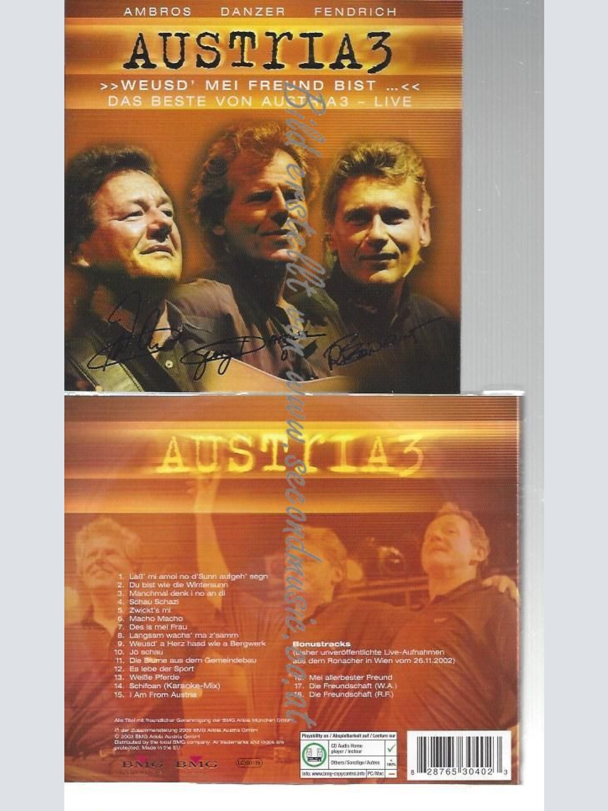 CD--AUSTRIA 3  - LIVE      WEUSD` MEI FREUND BIST - DAS BESTE