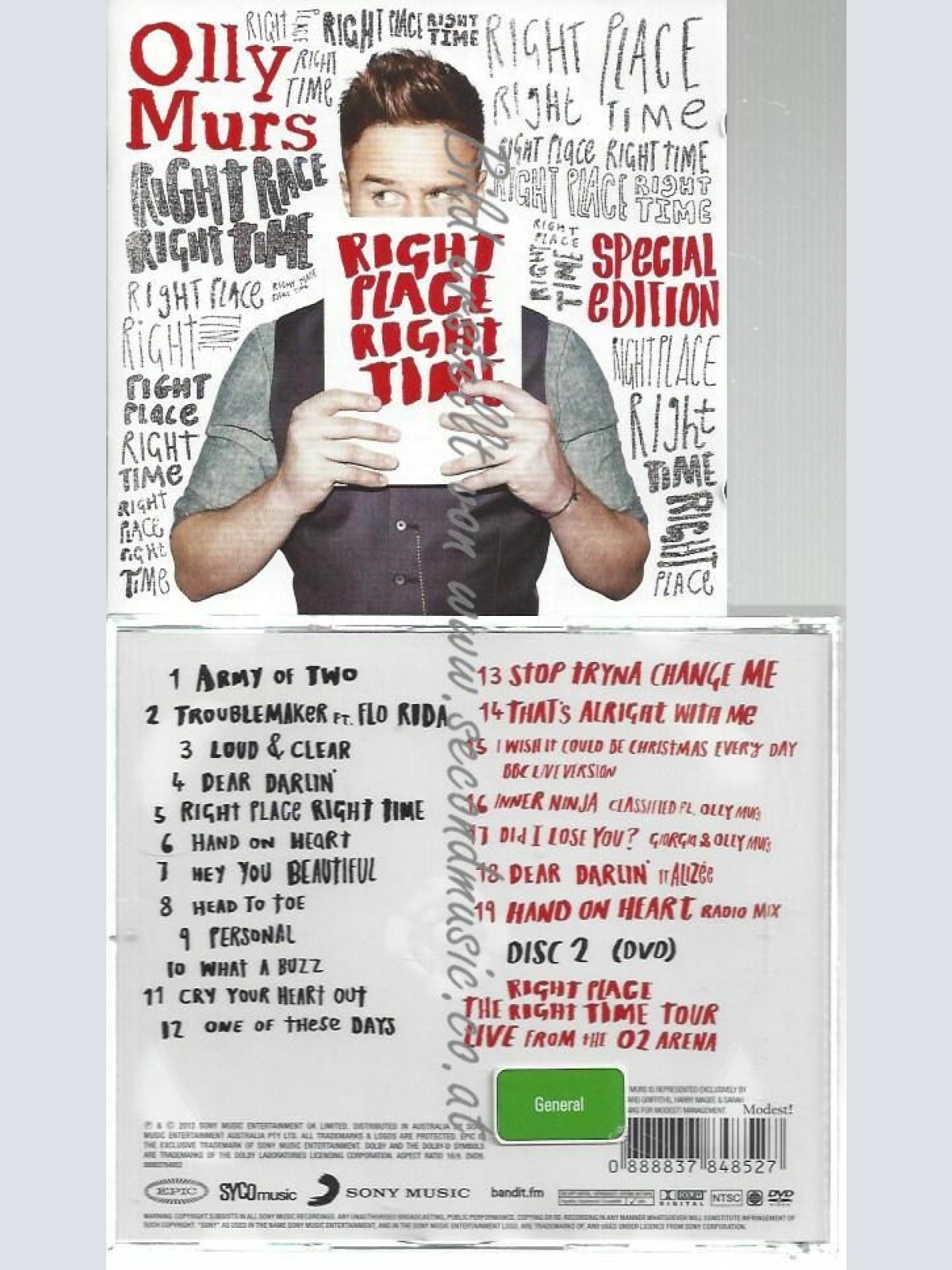CD--OLLY MURS--RIGHT PLACE RIGHT TIME INKL. KOMPLETTES KONZERT AUF