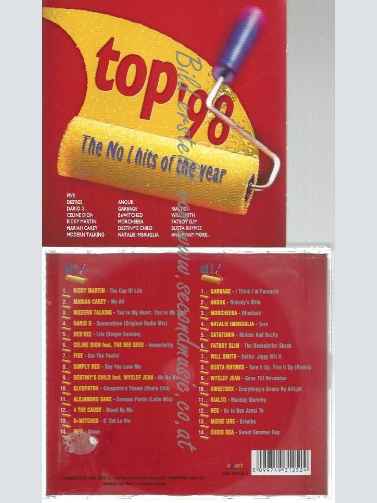CD--VARIOUS ARTISTS--TOP 98 THE NO.1 HITS OF THE YE