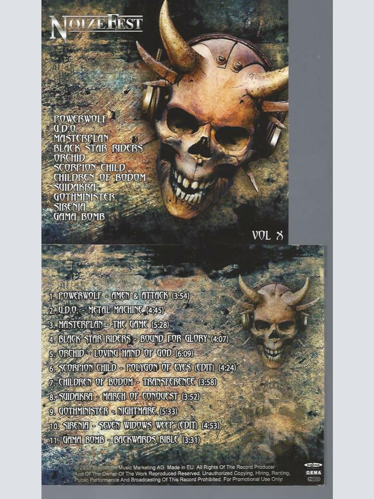 CD // NOIZE FEST VOL 8 / PROMO // UDO // GAMA BOMB