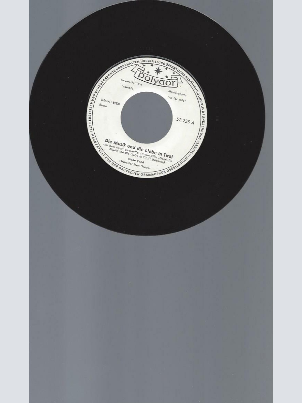 7" GENE REED DIE MUSIK UND DIE LIEBE IN TIROL // PROMO