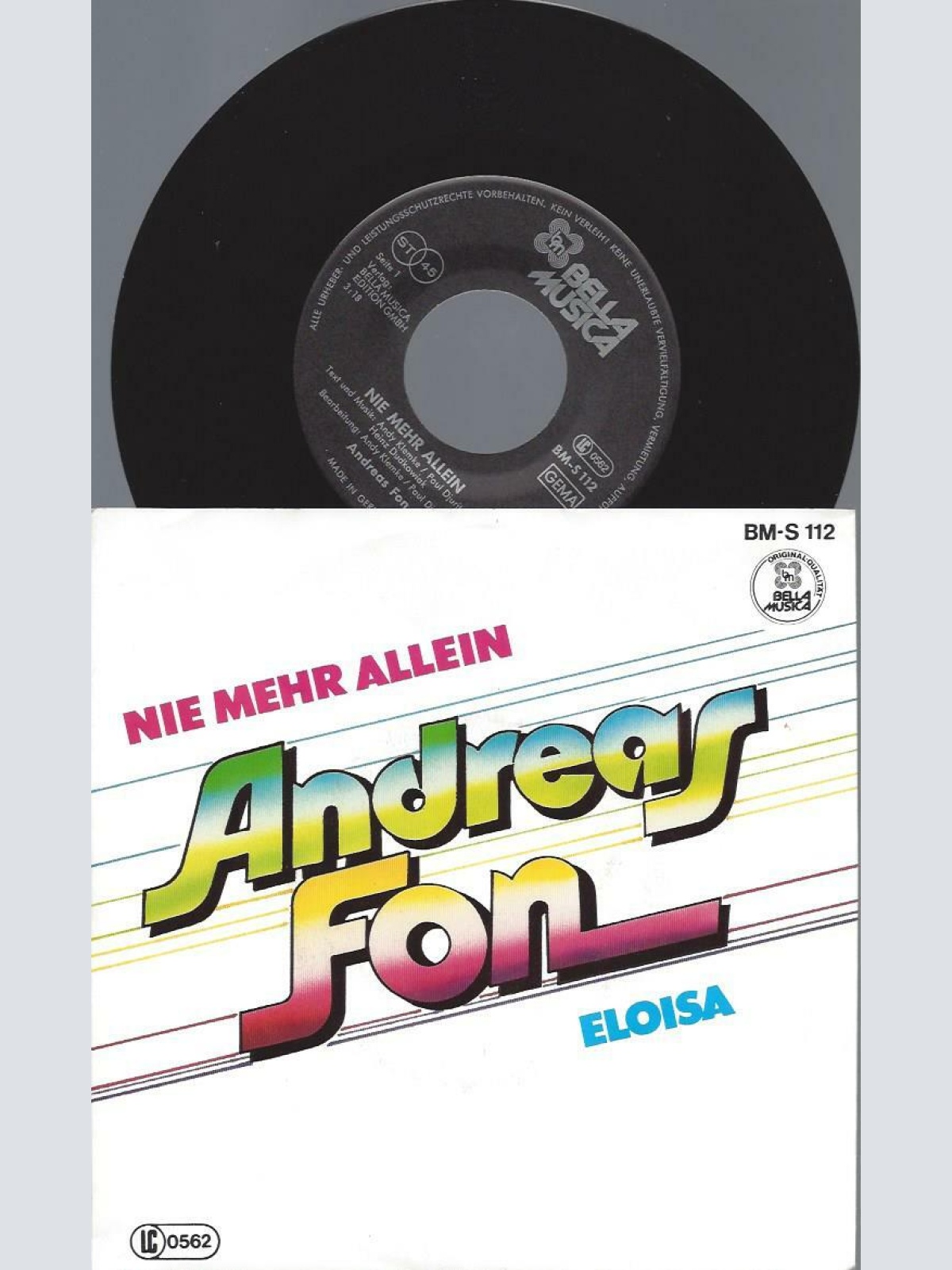 7"   Andreas Fon  Nie Mehr allein