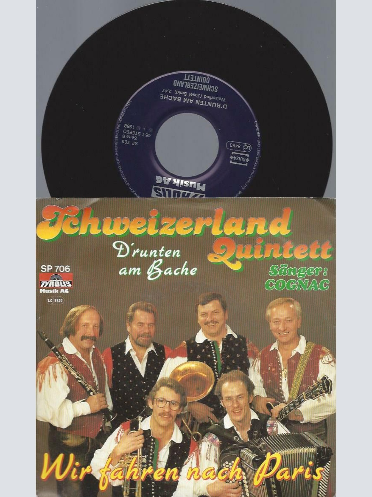 7"    Schweizerland Quintett  Wir Fahren Nach Paris