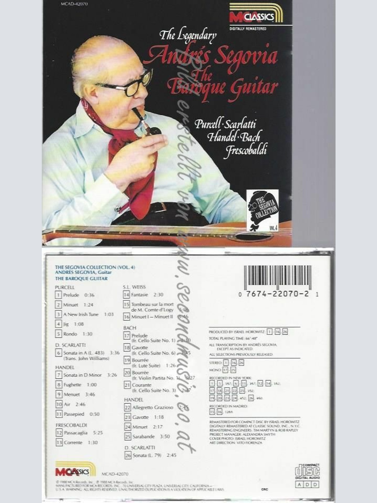 CD--ANDRES SEGOVIA | --BAROQUE GUITAR VOL.4