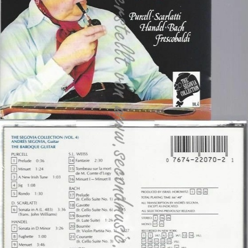 CD--ANDRES SEGOVIA | --BAROQUE GUITAR VOL.4