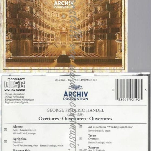 CD--PINNOCK/ECT | --HÄNDEL: OUVERTÜREN - AGRIPPINA, ALCESTE, IL PASTOR FIDO