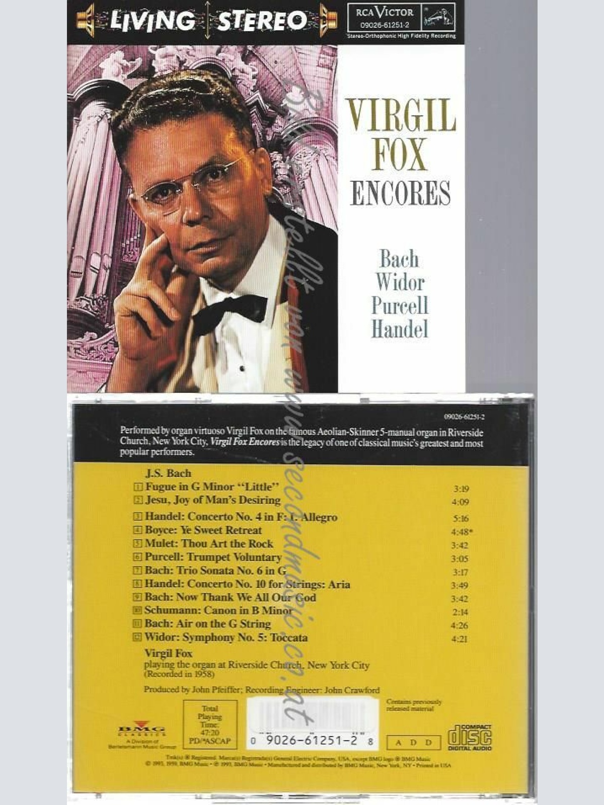 CD--FOX,VIRGIL, BACH, ET AL. | --LIVING STEREO - VIRGIL FOX: ENCORES